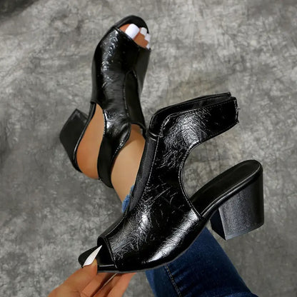 Vasilisa - Peep Toe Block Heel Sandals