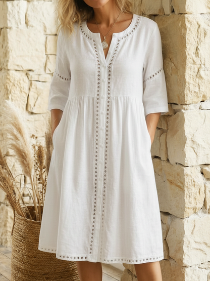 Harlow - Premium Linen Midi Dress