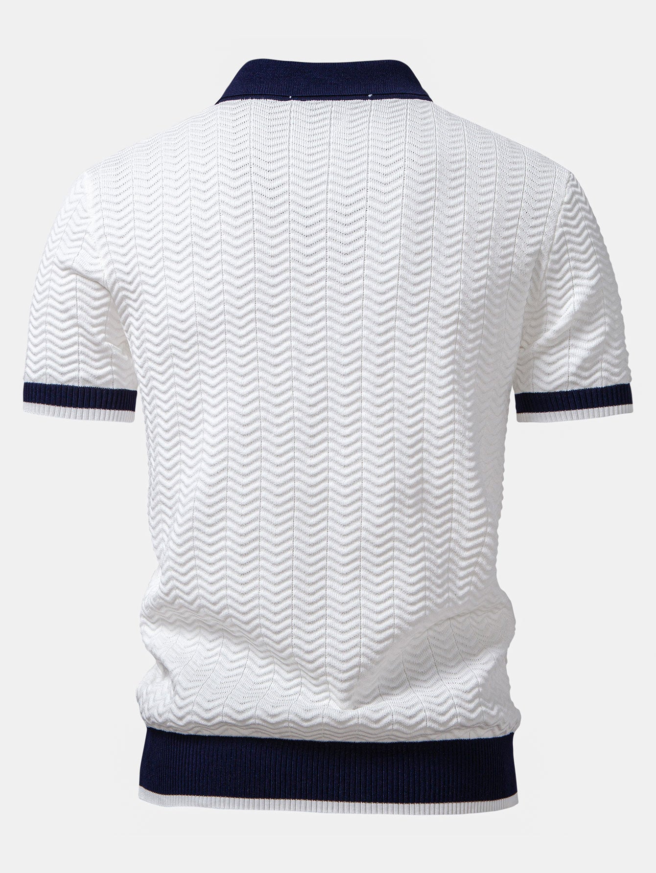Arleno - Textured V-Neck Knit Polo