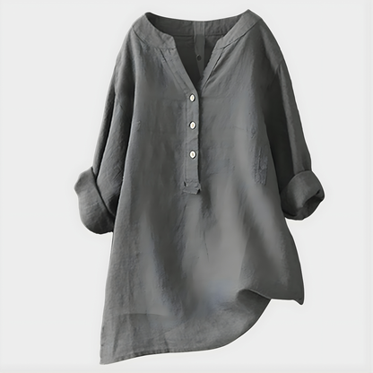 Fenella - Button Front Tunic Blouse
