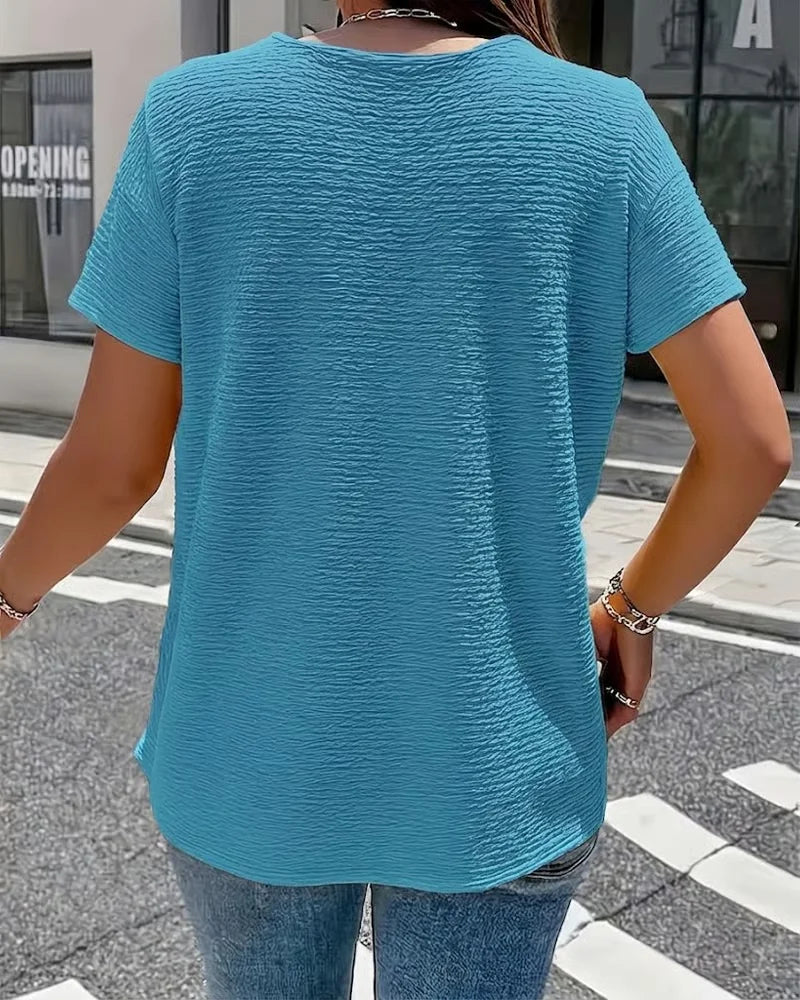Quintessa - Button V-Neck Blouse