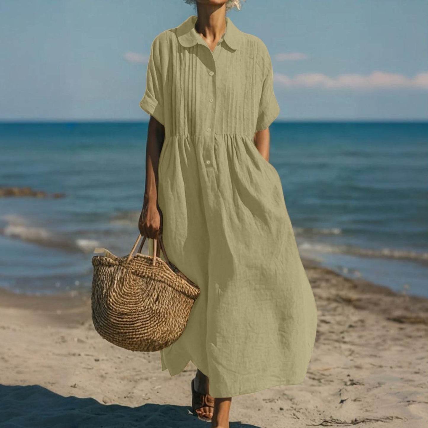 Florinelle - Button Shirt Maxi Dress