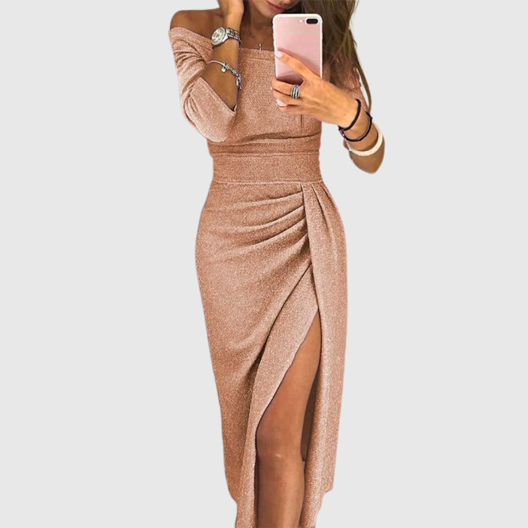 Lylah - Draped Halter-Neck Maxi Dress