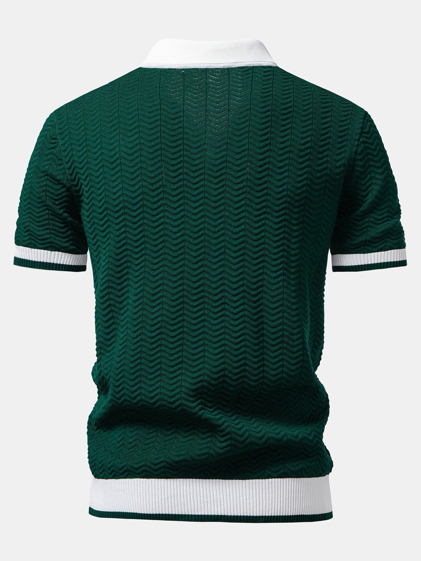Arleno - Textured V-Neck Knit Polo