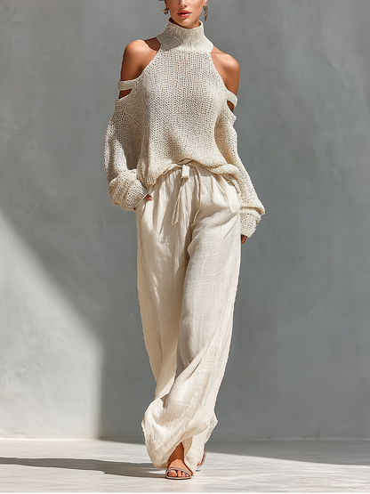 Diorelle - Knit Top and Wide Leg Set