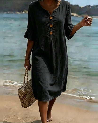 Sorella - Soft-Touch Ruffle-Sleeve Dress