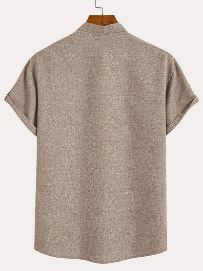 Harlan - Textured High-Collar Shirt