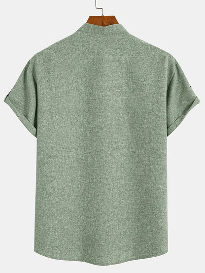 Harlan - Textured High-Collar Shirt
