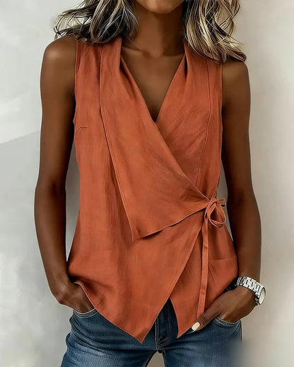 Farren - Sleeveless Wrap Blouse