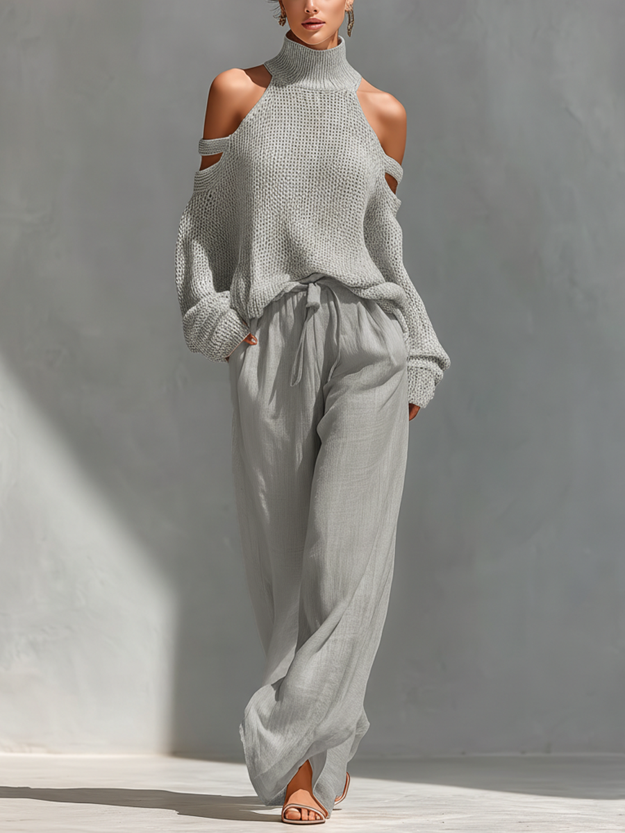 Diorelle - Knit Top and Wide Leg Set