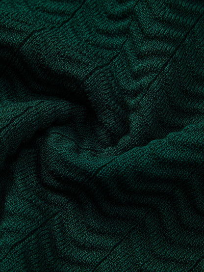 Arleno - Textured V-Neck Knit Polo