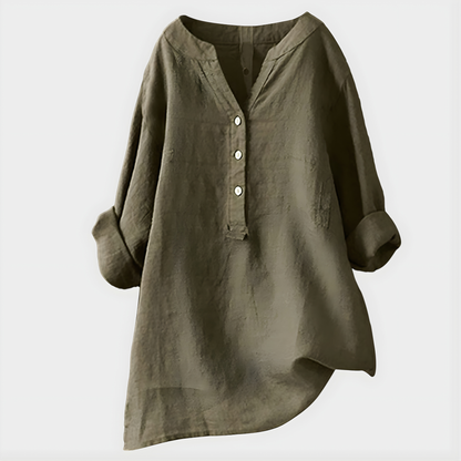 Fenella - Button Front Tunic Blouse