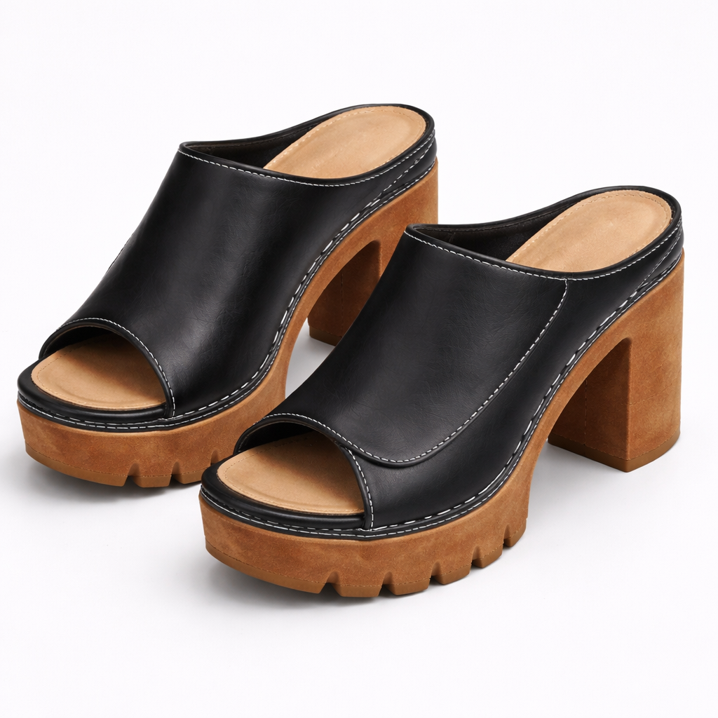 Zareen - Polished Platform Wedge Sandal