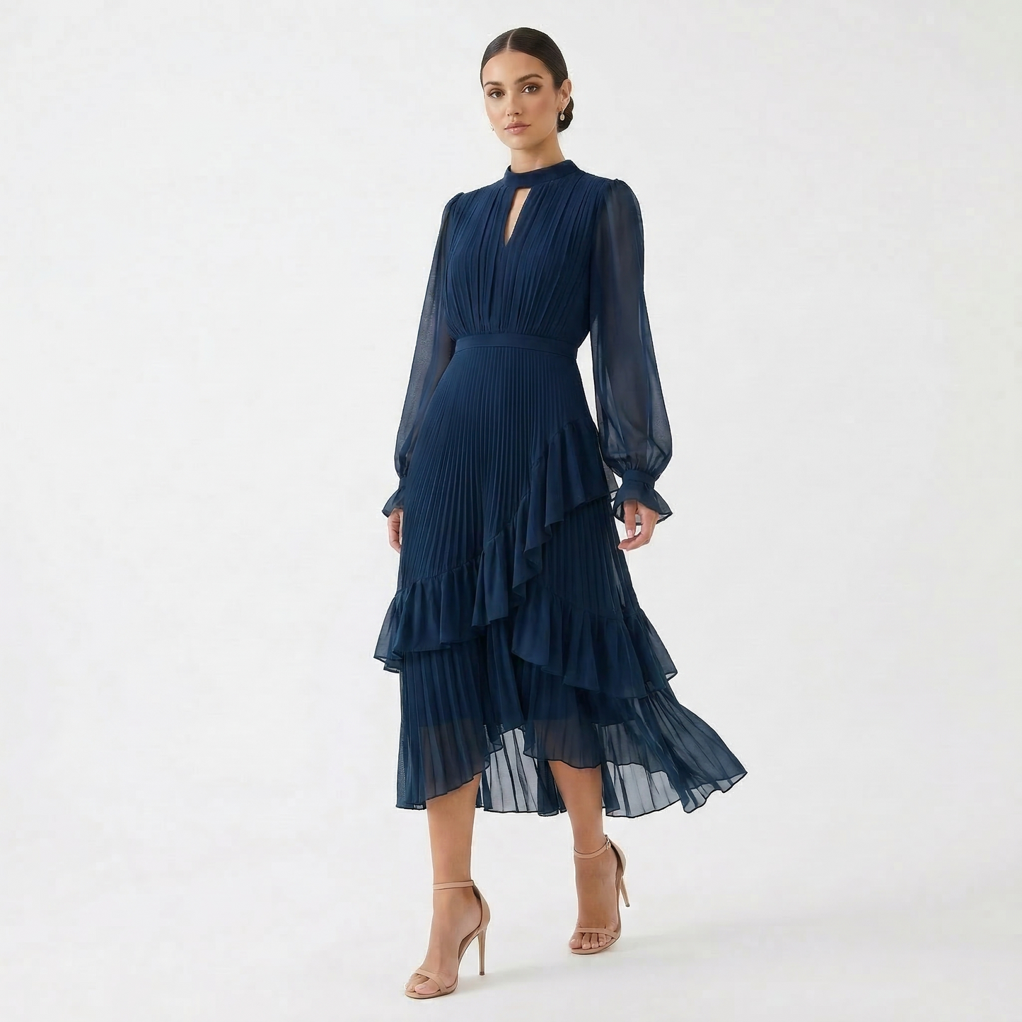 Kiana - Sculptural Pleated Evening Dress
