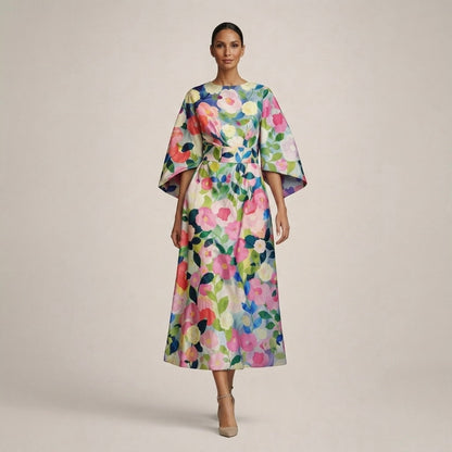 Evarin - Soft-Touch Floral Midi Dress
