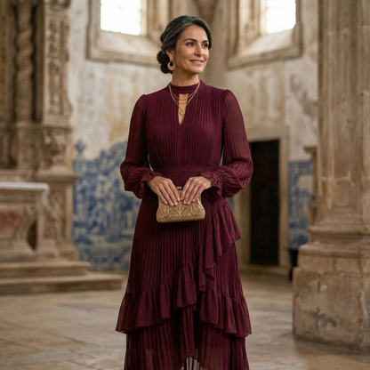 Kiana - Sculptural Pleated Evening Dress