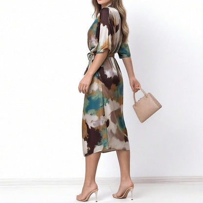 Jelyra - Lustrous Wrap Midi Dress