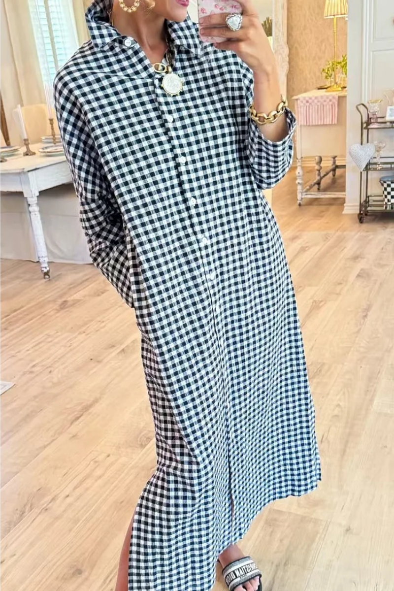 Eveloria - Premium Checked Shirt Dress