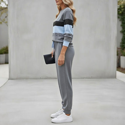 Fabiola - Soft-Touch Striped Lounge Set