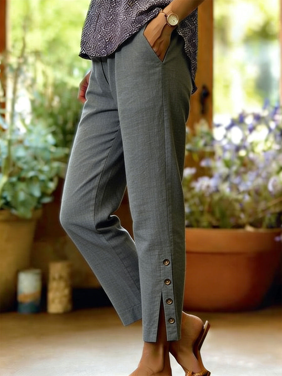 Bellamy - Button Detail Ankle Trousers