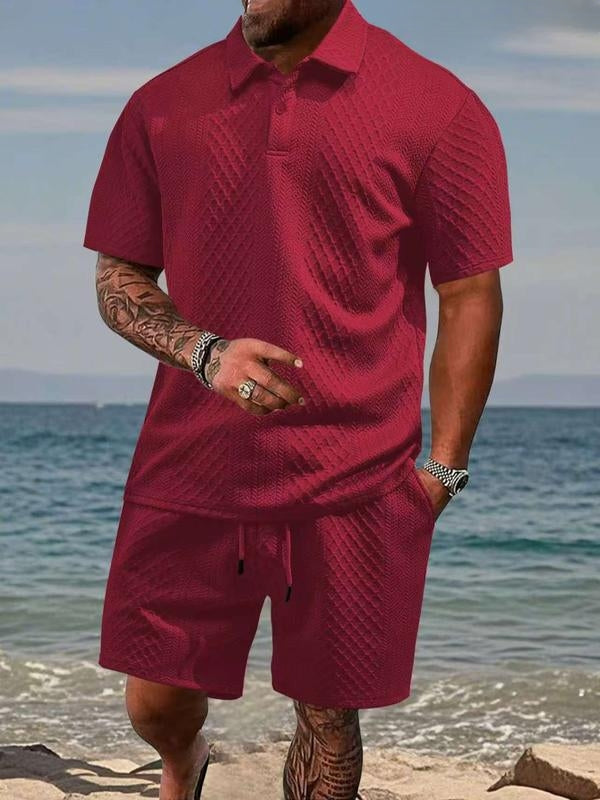 Niall - Textured Polo & Shorts Set