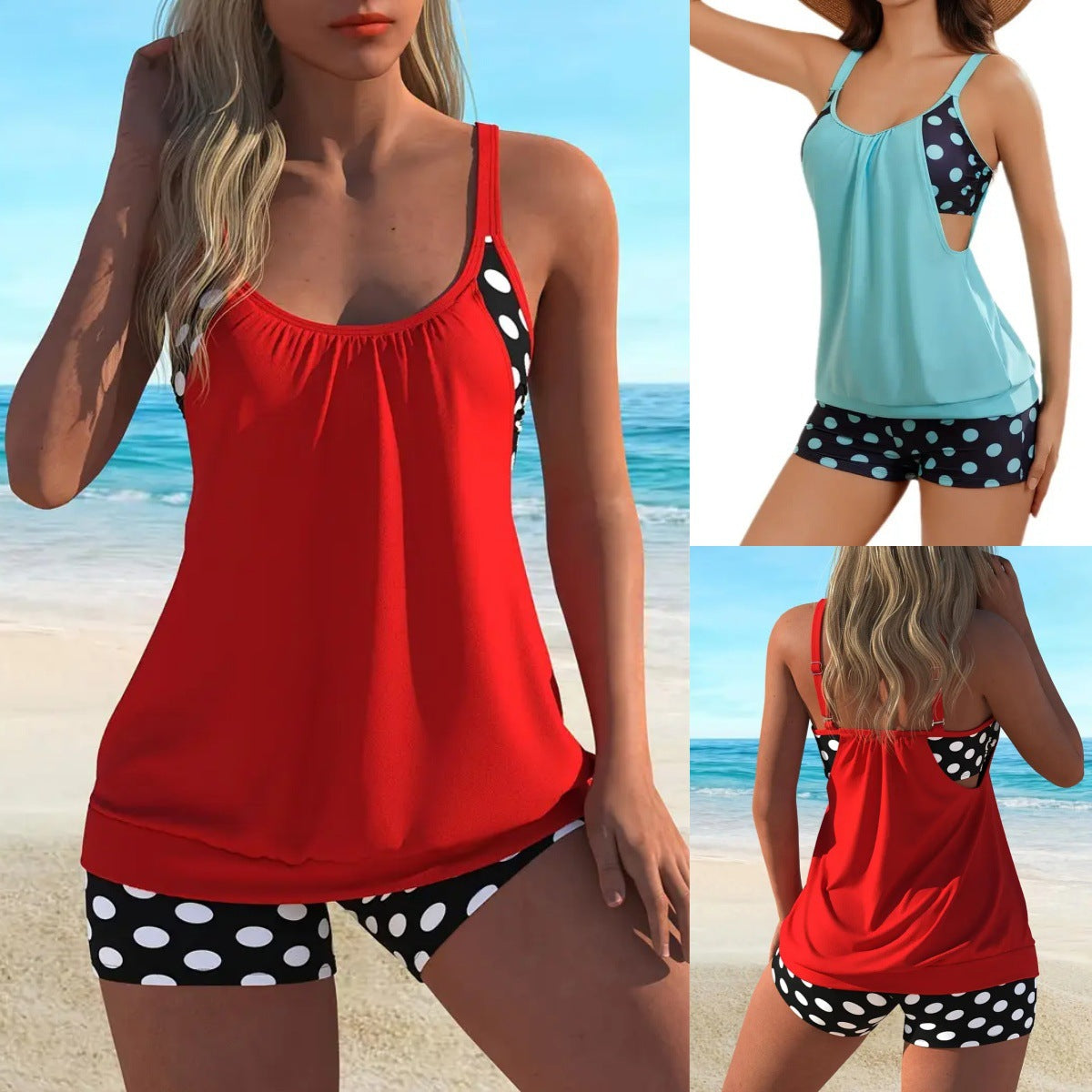 Celandine - Quick-Dry Retro Polka Dot Bikini Set