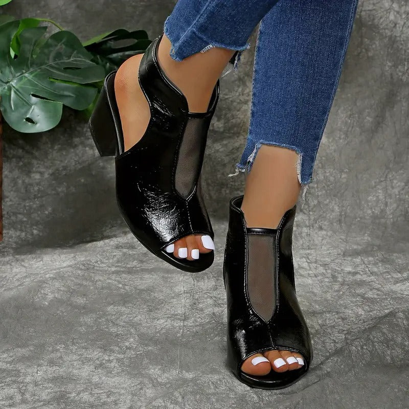 Vasilisa - Peep Toe Block Heel Sandals