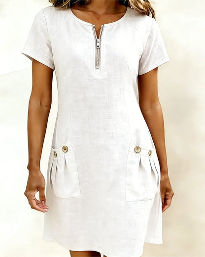 Girella - Breezy Linen A-Line Dress
