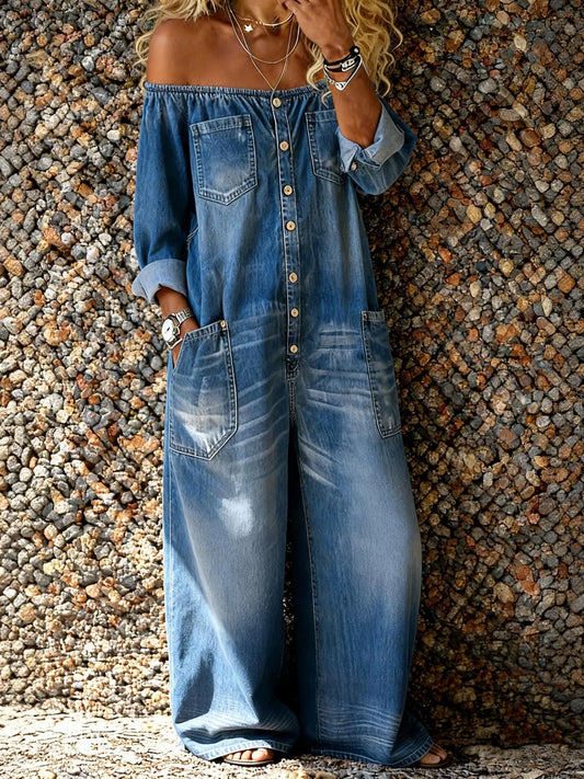 Verity - Soft-Touch Off-Shoulder Jumpsuit