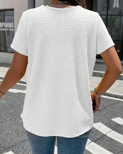 Quintessa - Button V-Neck Blouse