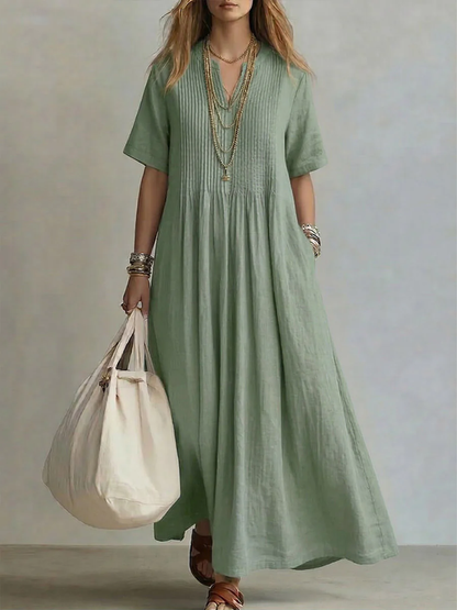 Maira - Soft-Touch V-Neck Maxi Dress