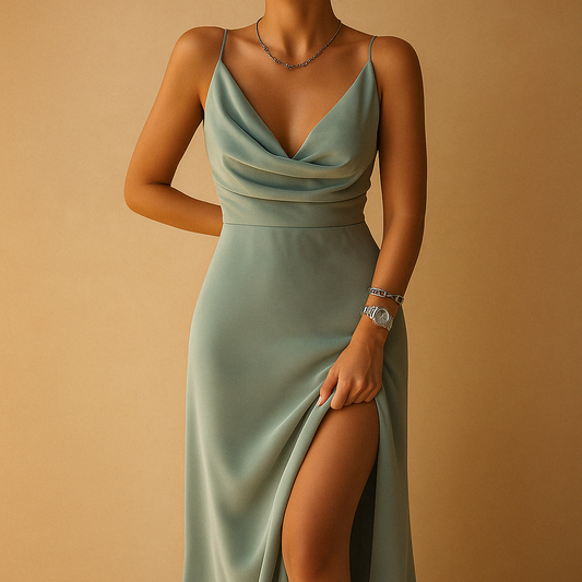 Oreliaa - Luxe V-Neck Maxi Dress