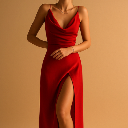 Oreliaa - Luxe V-Neck Maxi Dress