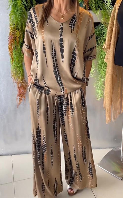 Kaemora - Soft-Touch Draped Two-Piece Set