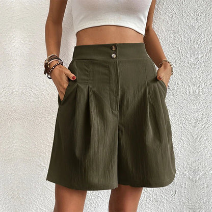 Halia - Soft-Touch High-Waisted Shorts