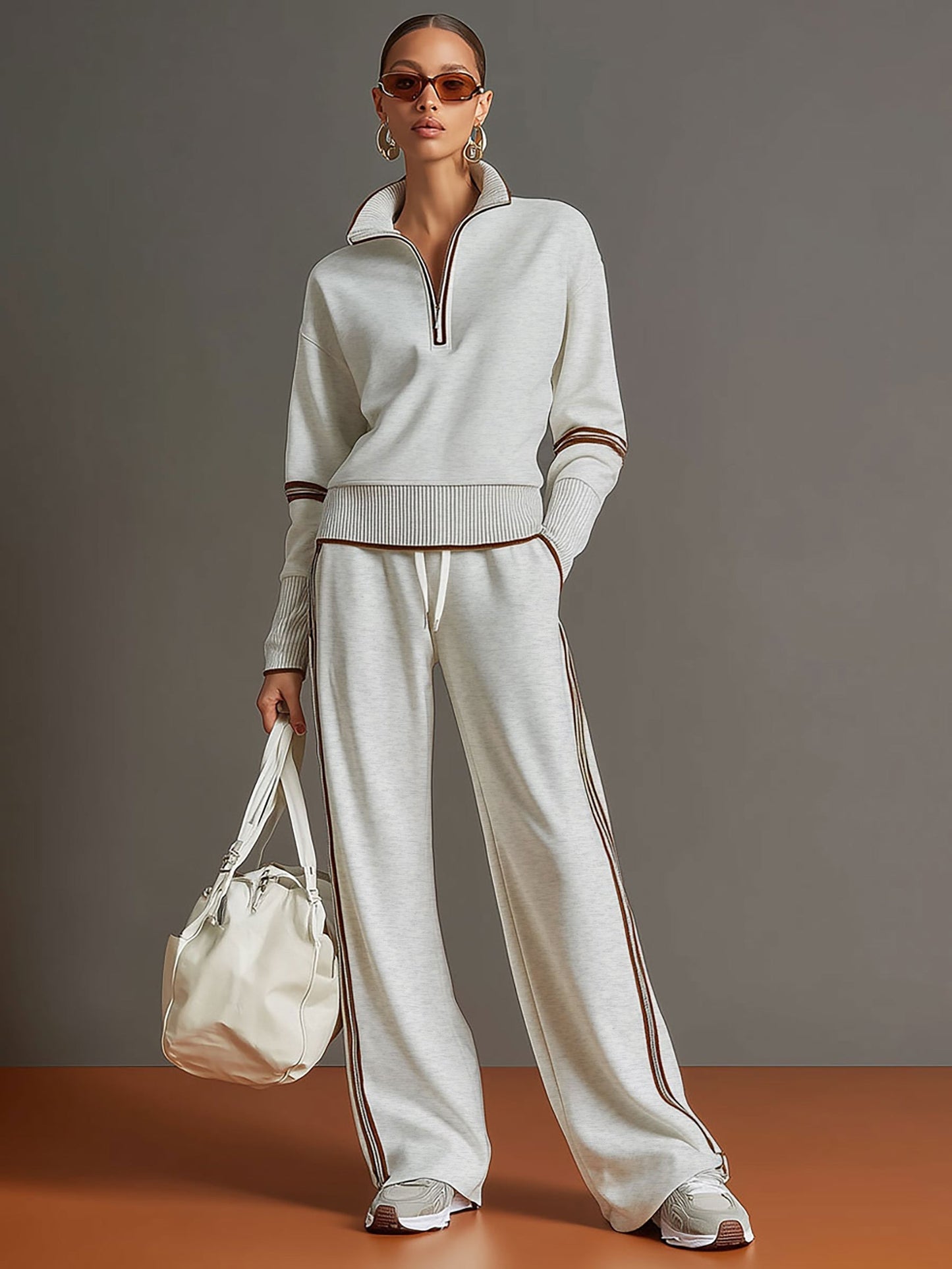 Honora - Soft-Touch Wide-Leg Two-Piece Set