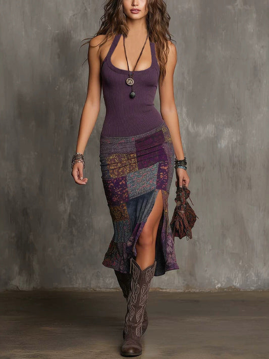 Cambria - Lightweight Linen Patchwork Dress