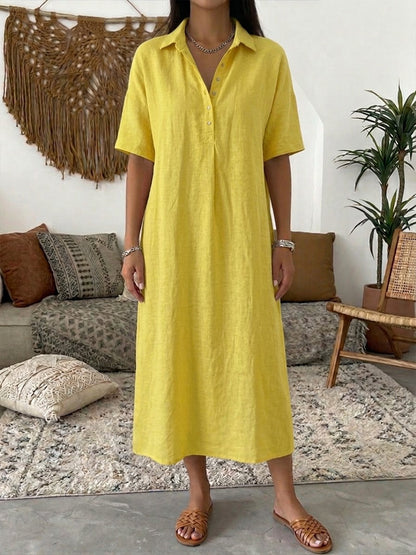 Isavelle - Flowy Button-Up Shirt Dress