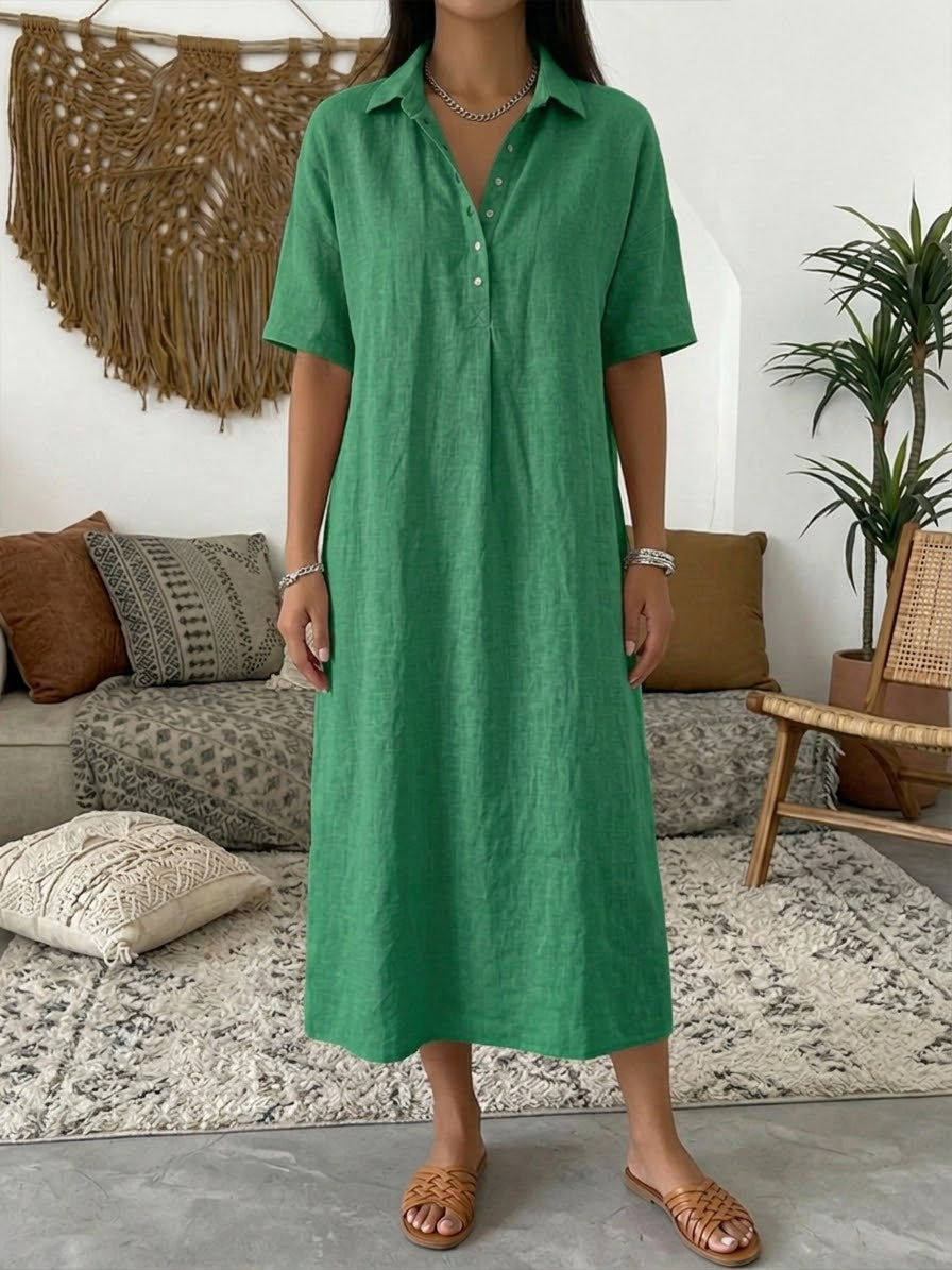 Isavelle - Flowy Button-Up Shirt Dress