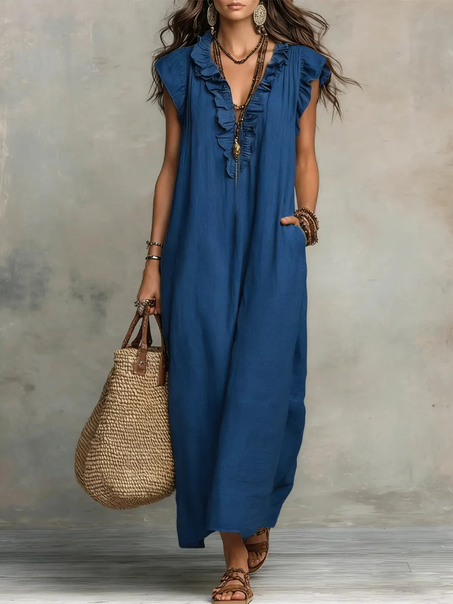Ivara - Premium Linen Maxi Dress