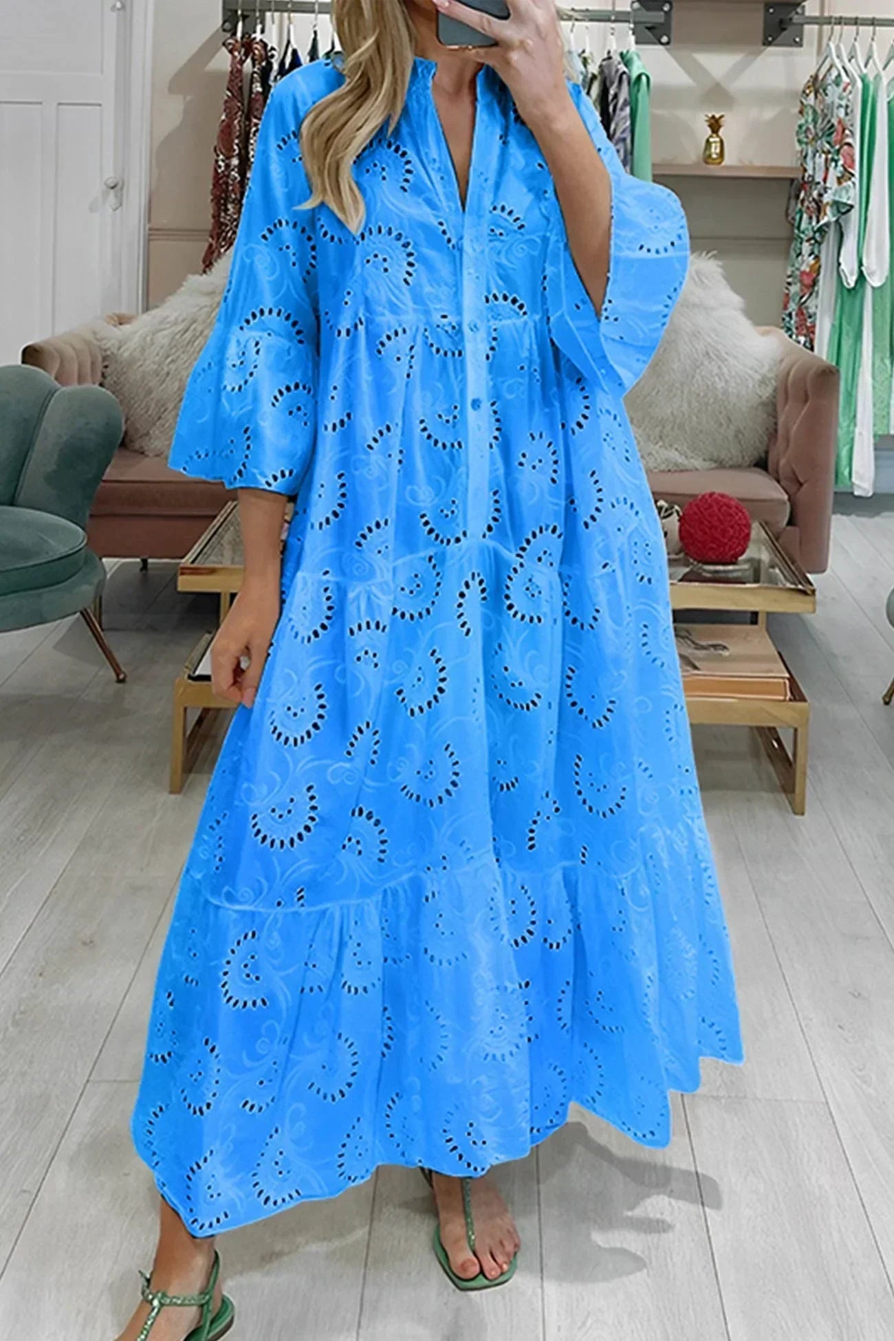 Kylie - Embroidered Maxi Dress