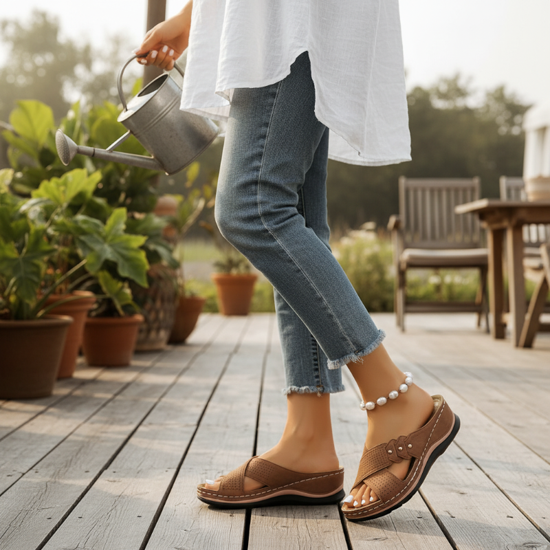 Jessavelle - Cushioned Wedge Sandals